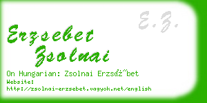 erzsebet zsolnai business card